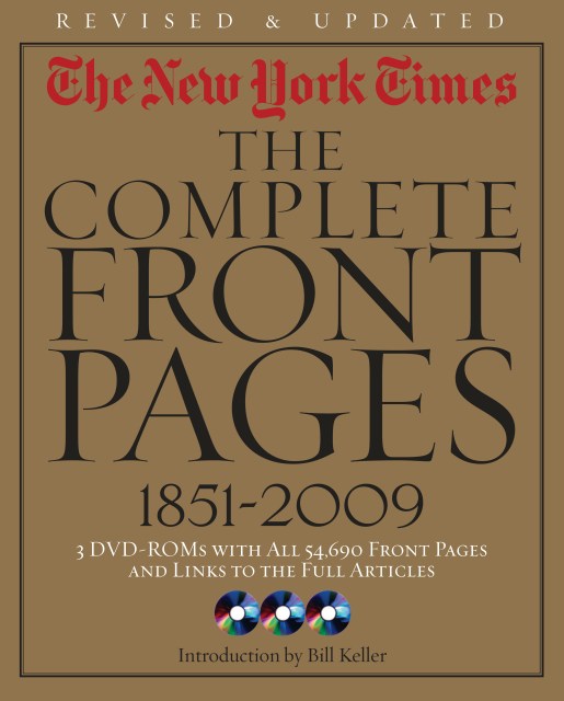 New York Times:The Complete Front Pages 1851-2009 Updated Edition