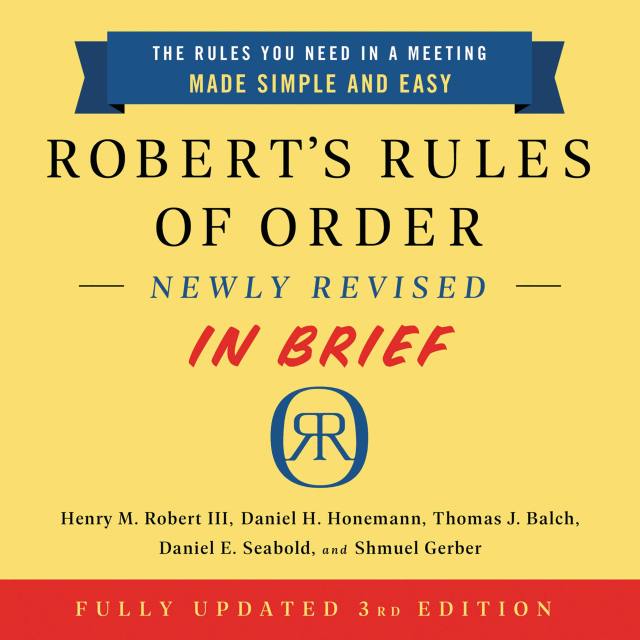 Robert's Rules of Order Newly Revised In Brief, 3rd edition